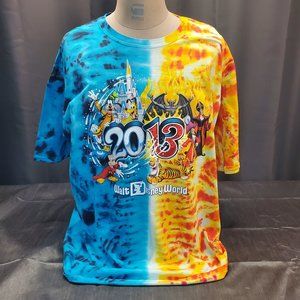Walt Disney World Heroes vs Villains  2013 Tie-Dyed T-Shirt NWT Men's 3XL